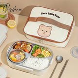 304 Stainless Steel Lunch Box For Adults Kids School Office Microwavable Bento With Bag Insulated