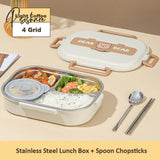 304 Stainless Steel Lunch Box For Adults Kids School Office Microwavable Bento With Bag Insulated