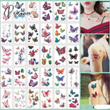 30Pcs/Set No Repeat Temporary Tattoo Stickers Waterproof Arm Clavicle Body Art Sticker Disposable