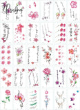 30Pcs/Set No Repeat Temporary Tattoo Stickers Waterproof Arm Clavicle Body Art Sticker Disposable