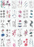 30Pcs/Set No Repeat Temporary Tattoo Stickers Waterproof Arm Clavicle Body Art Sticker Disposable