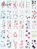 30Pcs/Set No Repeat Temporary Tattoo Stickers Waterproof Arm Clavicle Body Art Sticker Disposable