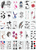 30Pcs/Set No Repeat Temporary Tattoo Stickers Waterproof Arm Clavicle Body Art Sticker Disposable