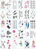 30Pcs/Set No Repeat Temporary Tattoo Stickers Waterproof Arm Clavicle Body Art Sticker Disposable