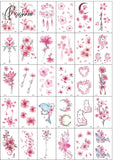 30Pcs/Set No Repeat Temporary Tattoo Stickers Waterproof Arm Clavicle Body Art Sticker Disposable