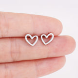 Stainless Steel Stud Earrings Simple Style Heart Shape Earrings Women's Jewelry For Prom Party