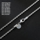 Twist Chain Necklace Size 16 In, 18 In, 20 In, 22 In, 24 In, 26 In, 28 In, 30 In, father's day gift