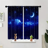 2pcs Galaxy Window Curtains - Starry Sky Rod Pocket Drapes For Room, Kitchen, Study, Bedroom, Living Room, And Playroom - Soft And Stylish Window Treatment