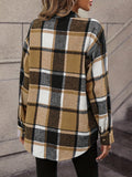 Elegant Women's Plaid Print Oversized Shirt - Spring/Autumn Collection - Polyester Material - Adult Size - Casual Style - Lace-up Front - No Detail - Woven Fabric - Exclusive Series