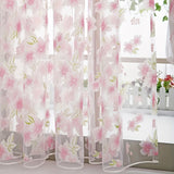 Peach Blossom Transparent Window Screen - Polyester, No Power Needed, Perfect for Parties & Events, Contracted Offset Printing, Curtain