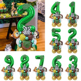 35Pcs/Set Jungle Safari Party Animal Digital Balloons Kids 1 2 3 4 5 6 7 8 Years Birthday
