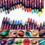 36 Color Eye Shadow Pen Waterproof 2 In 1 Not Smudge Stick Lip Makeup Glitter Shimmer Long-Lasting