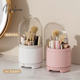 360 Degree Rotating Makeup Organizer Desktop Cosmetic Brushes Dust-Proof Lipstick Eyebrow Pen Eye