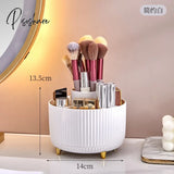 360 Degree Rotating Makeup Organizer Desktop Cosmetic Brushes Dust-Proof Lipstick Eyebrow Pen Eye