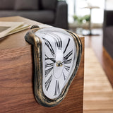 [Retro Melting Clock Creative Decoration] Twisted Clock Dali Melting Clock Retro Creative Countertop Pendant Study Mute Electronic Decoration Industrial Style
