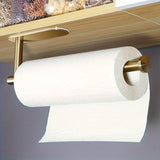 [Self-Adhesive Paper Towel Holder] Under Cabinet Paper Towel Holder, Silvery Drilled or Self-Adhesive Paper Towel Holder, Paper Towel Roll Holder, Stainless Steel Under Counter Paper Towel Holder, Suitable for Kitchen, Pantry