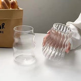 [2pcs Glass Cups With Straws] 2pcs Glass Cups With Straws, Glass Coffee Cup, Transparent Water Cup For Home And Office
