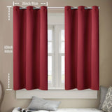 2pcs Thermal Insulated Blackout Curtains - Noise Reducing and Light Blocking Grommet Top for Bedroom and Living Room