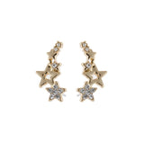 Star Shape Stud Earrings Inlaid Shiny Rhinestones Elegant Ear Jewelry Decorations For Women