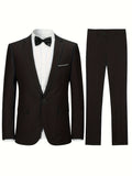 Impeccable Mens 2-Piece Suit Set - One-Button Jacket & Dress Pants - Perfect for Wedding, Business Dinner & Party - Stylish, Tailored Fit - Premium Quality - Groom, Groomsmen, Professional Choice