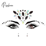 3D Acrylic Glitter Rhinestone Temporary Sexy Face Tattoo Sticker Diy Kids Holiday Party Masquerade