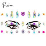 3D Acrylic Glitter Rhinestone Temporary Sexy Face Tattoo Sticker Diy Kids Holiday Party Masquerade