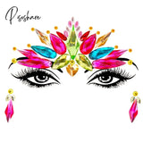 3D Acrylic Glitter Rhinestone Temporary Sexy Face Tattoo Sticker Diy Kids Holiday Party Masquerade