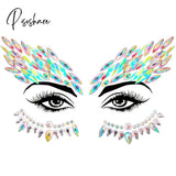 3D Acrylic Glitter Rhinestone Temporary Sexy Face Tattoo Sticker Diy Kids Holiday Party Masquerade