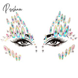 3D Acrylic Glitter Rhinestone Temporary Sexy Face Tattoo Sticker Diy Kids Holiday Party Masquerade