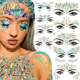 3D Acrylic Glitter Rhinestone Temporary Sexy Face Tattoo Sticker Diy Kids Holiday Party Masquerade