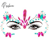 3D Acrylic Glitter Rhinestone Temporary Sexy Face Tattoo Sticker Diy Kids Holiday Party Masquerade