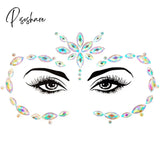 3D Acrylic Glitter Rhinestone Temporary Sexy Face Tattoo Sticker Diy Kids Holiday Party Masquerade