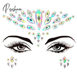 3D Acrylic Glitter Rhinestone Temporary Sexy Face Tattoo Sticker Diy Kids Holiday Party Masquerade