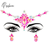 3D Acrylic Glitter Rhinestone Temporary Sexy Face Tattoo Sticker Diy Kids Holiday Party Masquerade