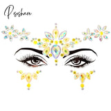 3D Acrylic Glitter Rhinestone Temporary Sexy Face Tattoo Sticker Diy Kids Holiday Party Masquerade