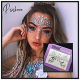 3D Acrylic Glitter Rhinestone Temporary Sexy Face Tattoo Sticker Diy Kids Holiday Party Masquerade