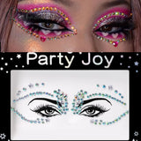 3D Crystal Temporary Tattoo Sticker Glitter Eyebrow Makeup Face Eyes Diamond Pearl Jewels Stickers