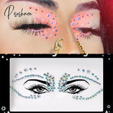 3D Crystal Temporary Tattoo Sticker Glitter Eyebrow Makeup Face Eyes Diamond Pearl Jewels Stickers