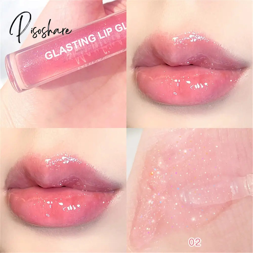 3D Lip Gloss Transparent Holographic Plumping Shiny Pearl Moisturizer Color-Changing Oil Makeup