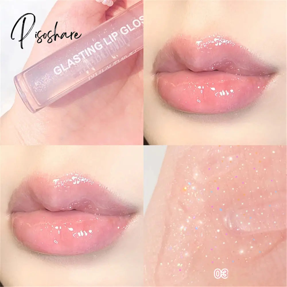 3D Lip Gloss Transparent Holographic Plumping Shiny Pearl Moisturizer Color-Changing Oil Makeup