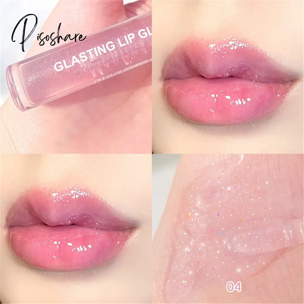 3D Lip Gloss Transparent Holographic Plumping Shiny Pearl Moisturizer Color-Changing Oil Makeup