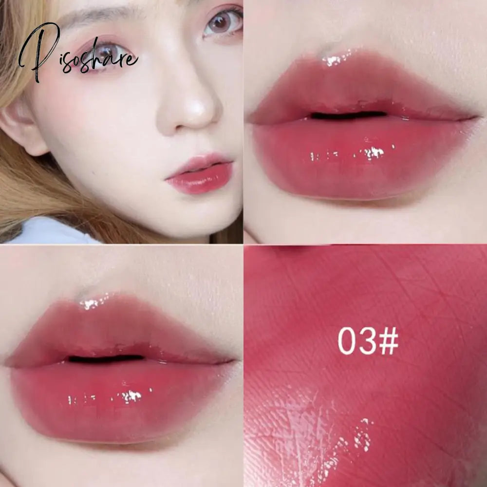 3D Lip Gloss Transparent Holographic Plumping Shiny Pearl Moisturizer Color-Changing Oil Makeup