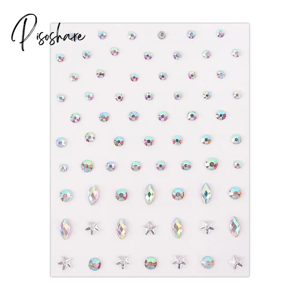 3D Party Festival Decoration Self Adhesive Face Body Colored Glitter Diamonds Jewels Stickers Art