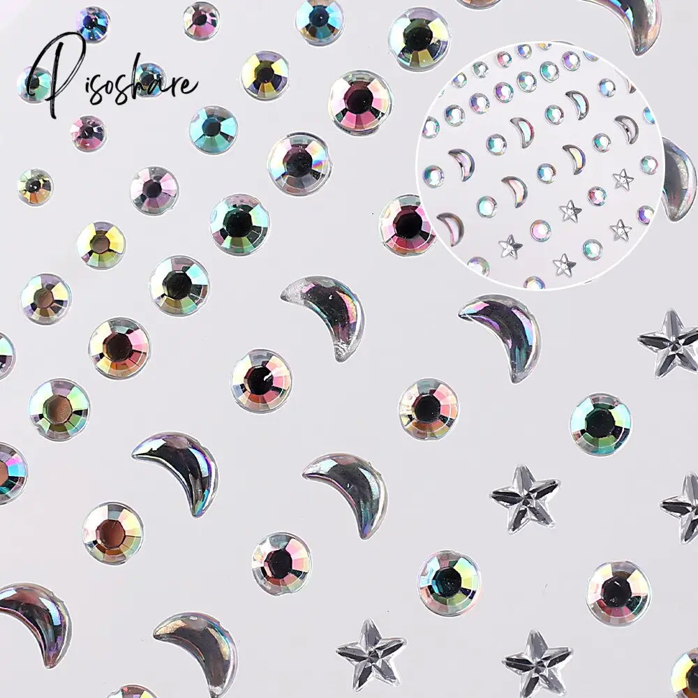 3D Party Festival Decoration Self Adhesive Face Body Colored Glitter Diamonds Jewels Stickers Art