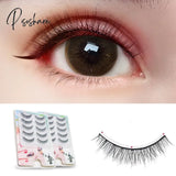 3D Slender Natural False Eyelashes Curling Cross Nude Makeup Office Worker Student Bridal