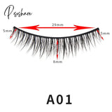 3D Slender Natural False Eyelashes Curling Cross Nude Makeup Office Worker Student Bridal 5 Pairs