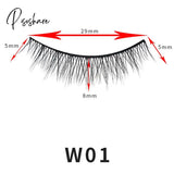 3D Slender Natural False Eyelashes Curling Cross Nude Makeup Office Worker Student Bridal 5 Pairs