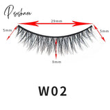 3D Slender Natural False Eyelashes Curling Cross Nude Makeup Office Worker Student Bridal 5 Pairs