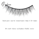 3D Slender Natural False Eyelashes Curling Cross Nude Makeup Office Worker Student Bridal