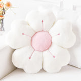 Soft Plush Daisy Flower Throw Pillow - Cozy Decorative Cushion for Bed & Sofa, White/Pink, 13.7 Inches, Polyester Fabric, Adorable Floral Design, Bed Accessory | Plush Pillow Decor | Soft Polyester Fabric, Throw Pillows for C